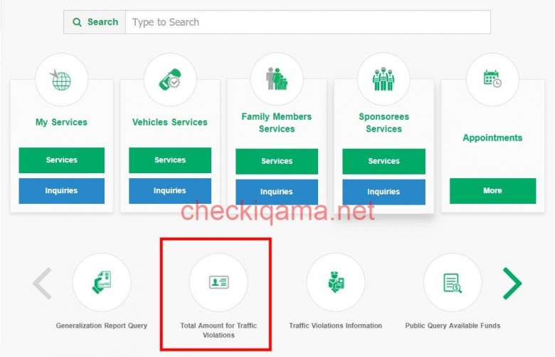 5-Click on “ Total Amount for Traffic Violations“