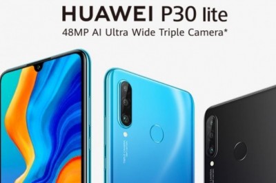 Huawei P30 Lite Dual Sim - 128 GB, 6 GB Ram, 4G LTE, Peacock Blue, Mar-Lx1A